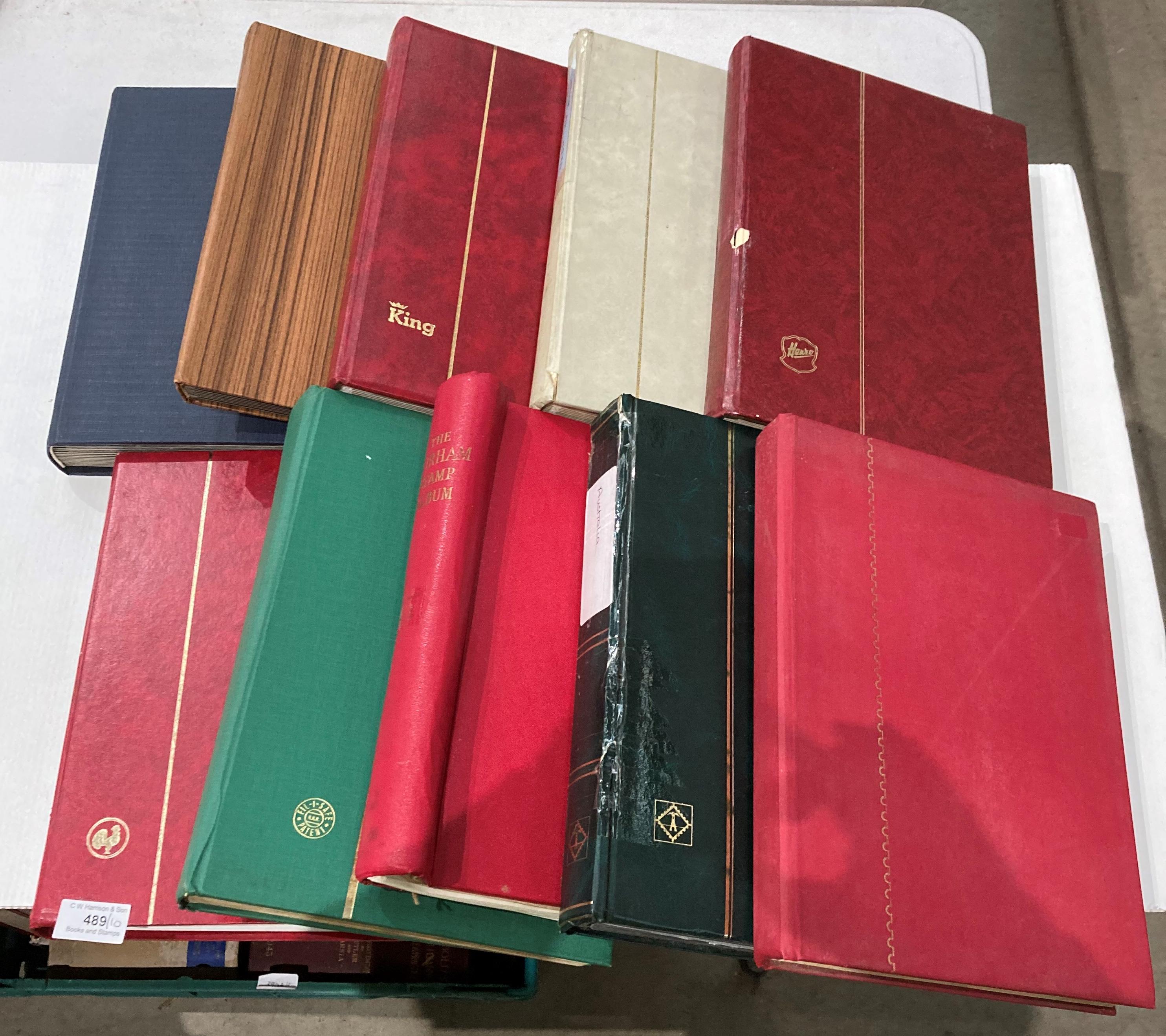 Contents to box ten stamp albums and contents - a large quantity of Australian stamps (saleroom