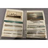 An album of eighty postcards of boats/ships,