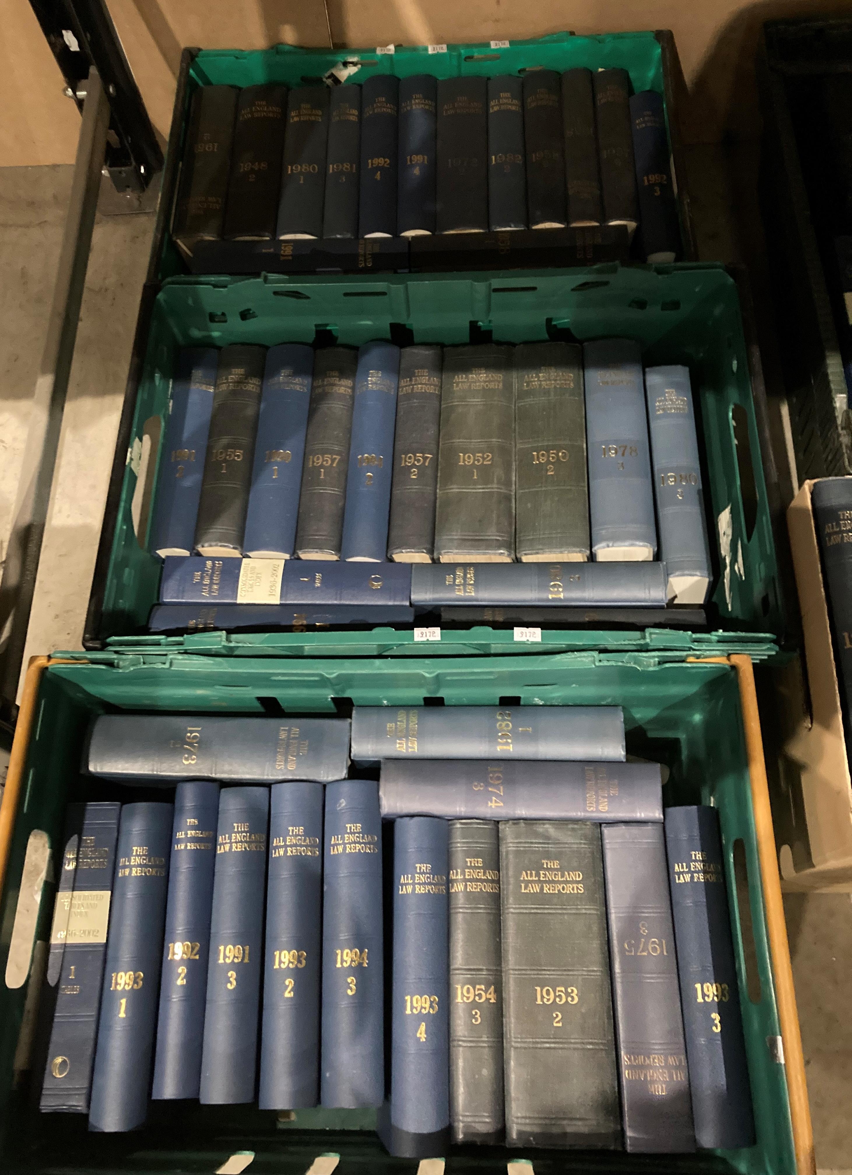 Contents to thirteen crates and boxes over 170 volumes of the 'All England Law Reports' covering - Image 3 of 6