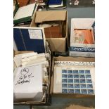 Contents to four boxes - a large quantity of loose and sheet world stamps