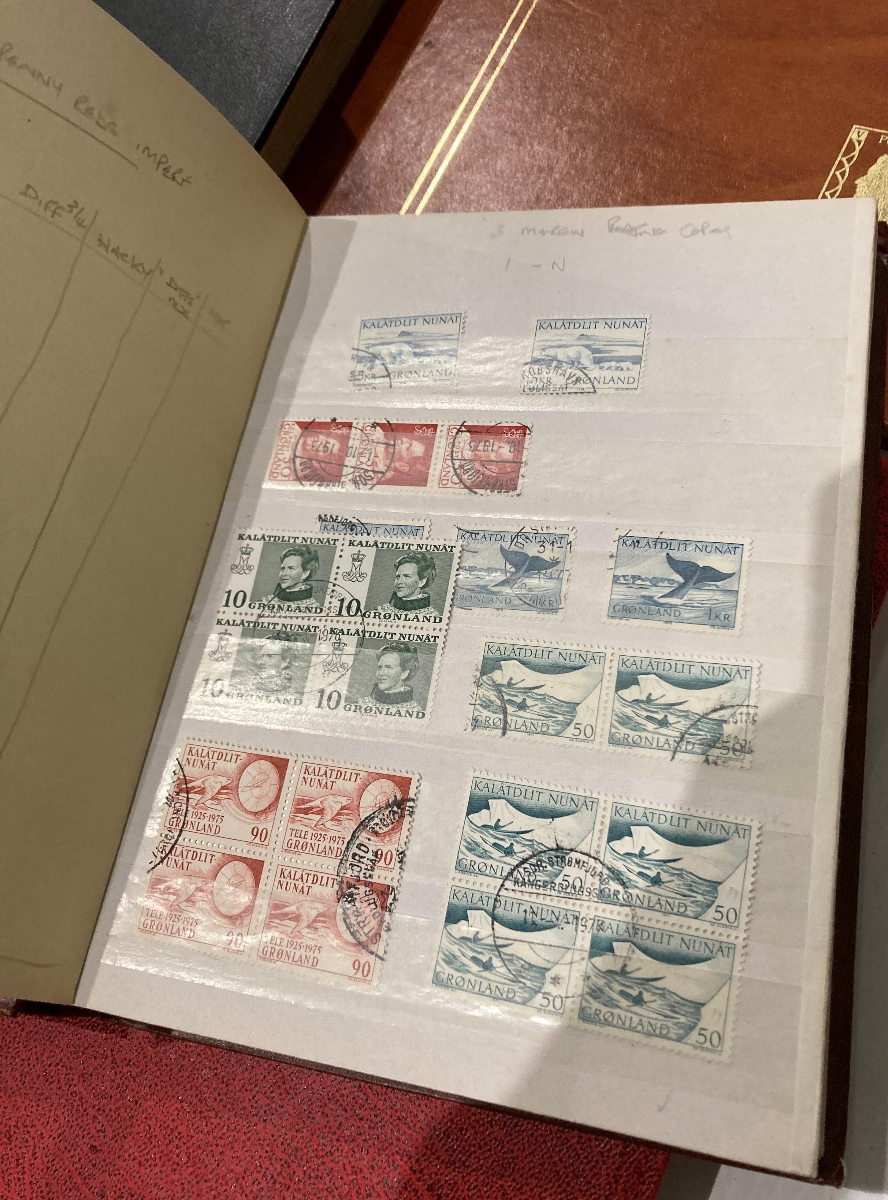 Five stamp albums and contents including Greenland, North Vietnam, South Vietnam, - Image 2 of 9