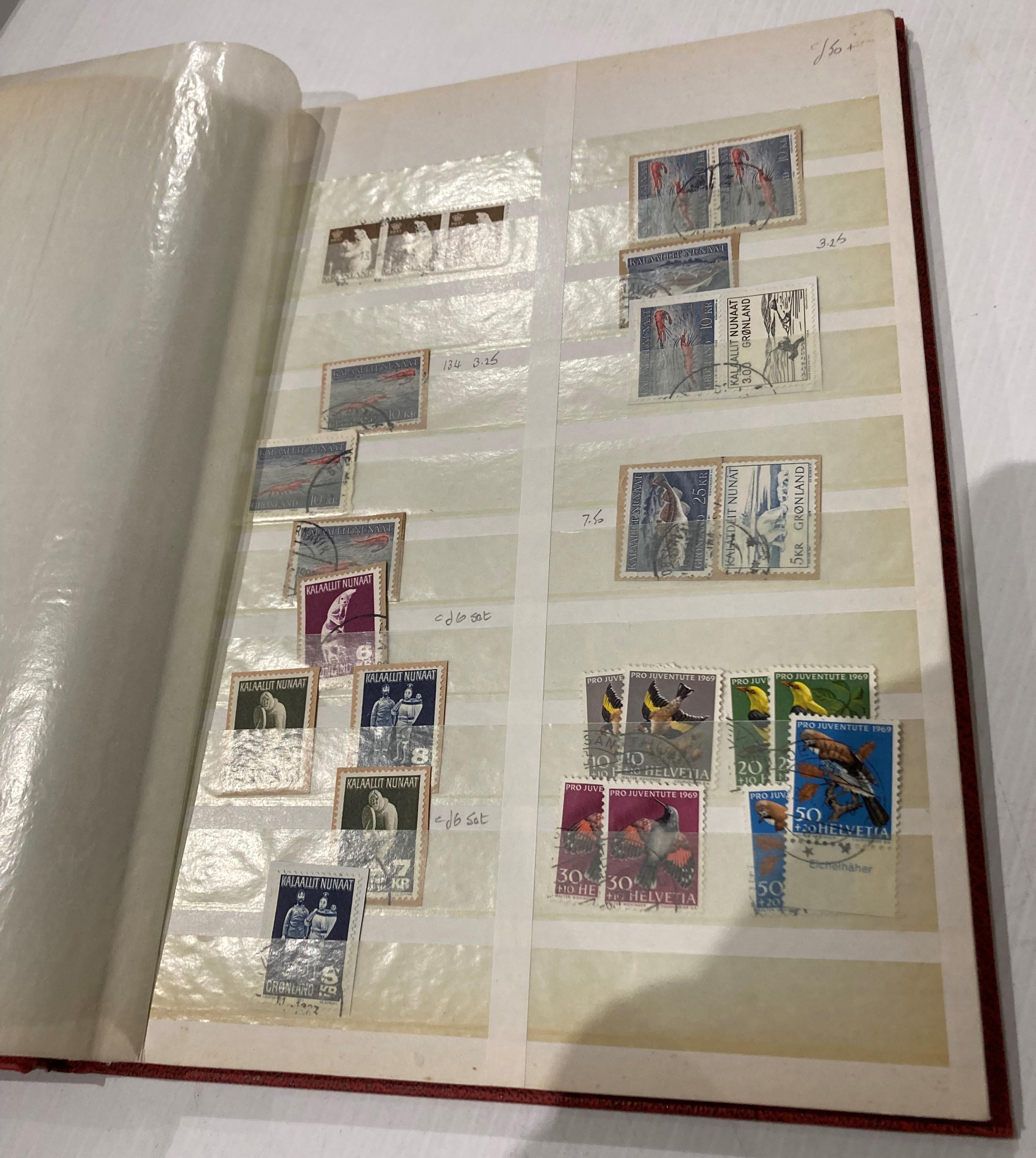 Five stamp albums and contents including Greenland, North Vietnam, South Vietnam, - Image 6 of 9