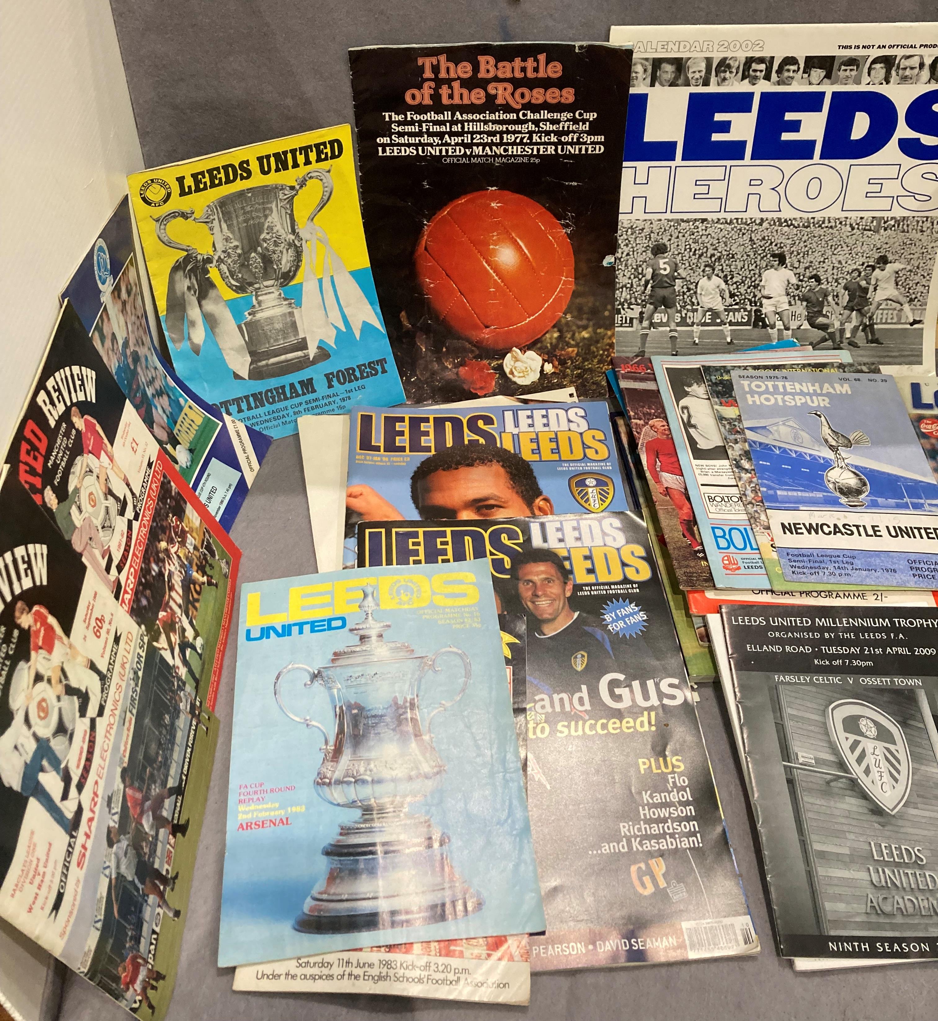 Contents to tray - an interesting collection of Leeds United and other Cup programmes including - Image 2 of 3