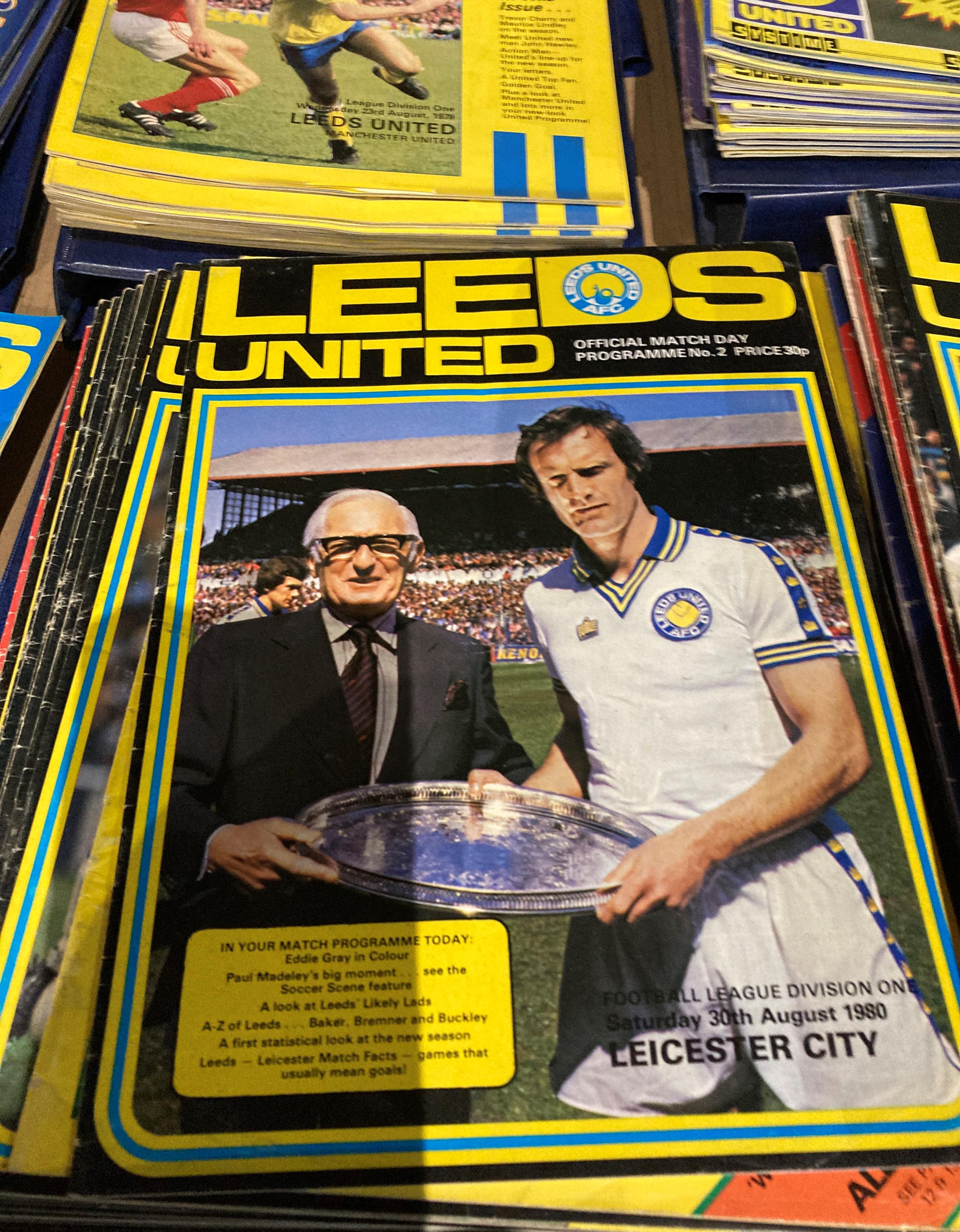 Contents to tray - a large quantity of Leeds United home and away programmes including 25 home - Image 7 of 10