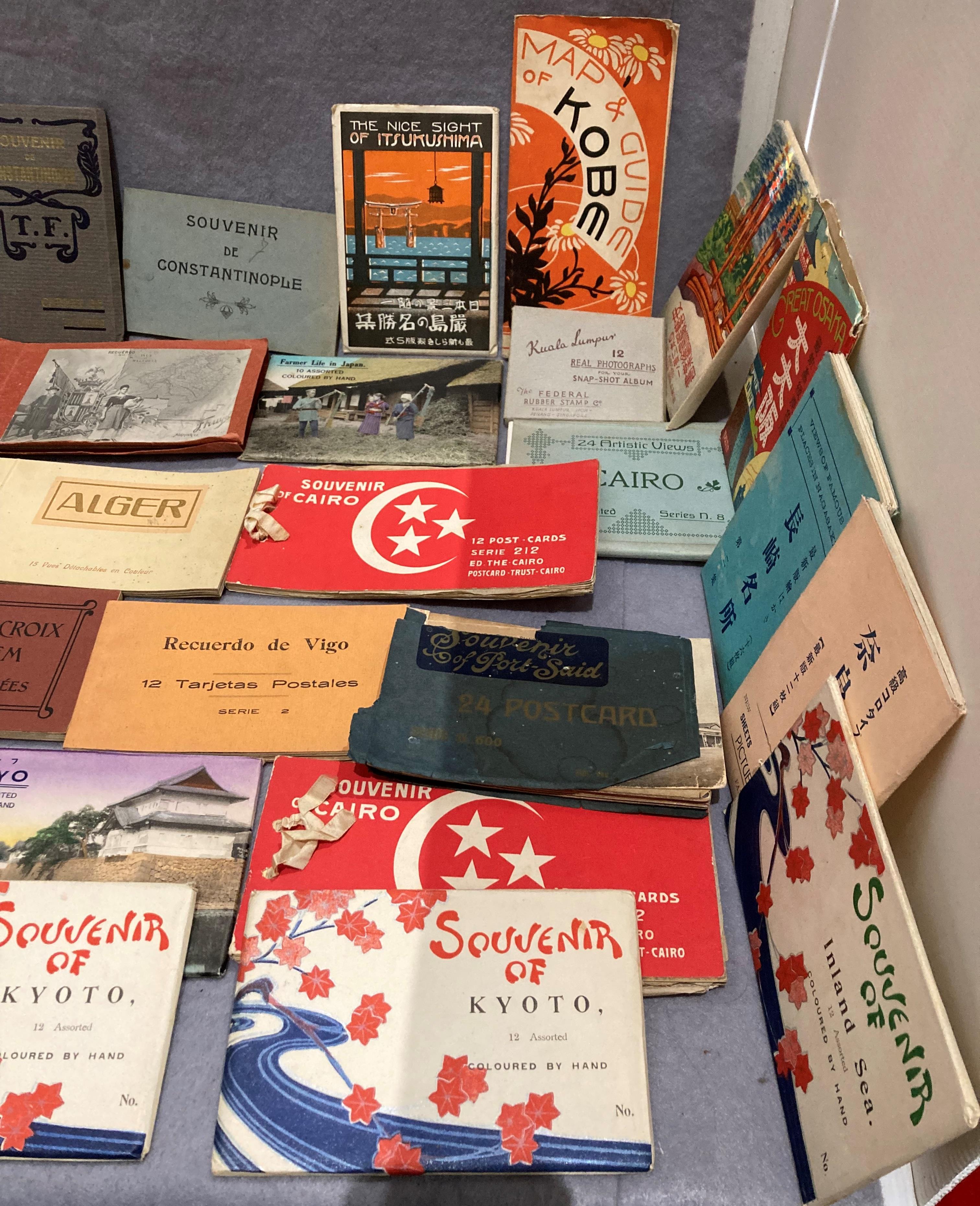 Contents to tray - 38 souvenir postcard albums including Corfu, Constantinople, Port Said, Cairo, - Image 4 of 4