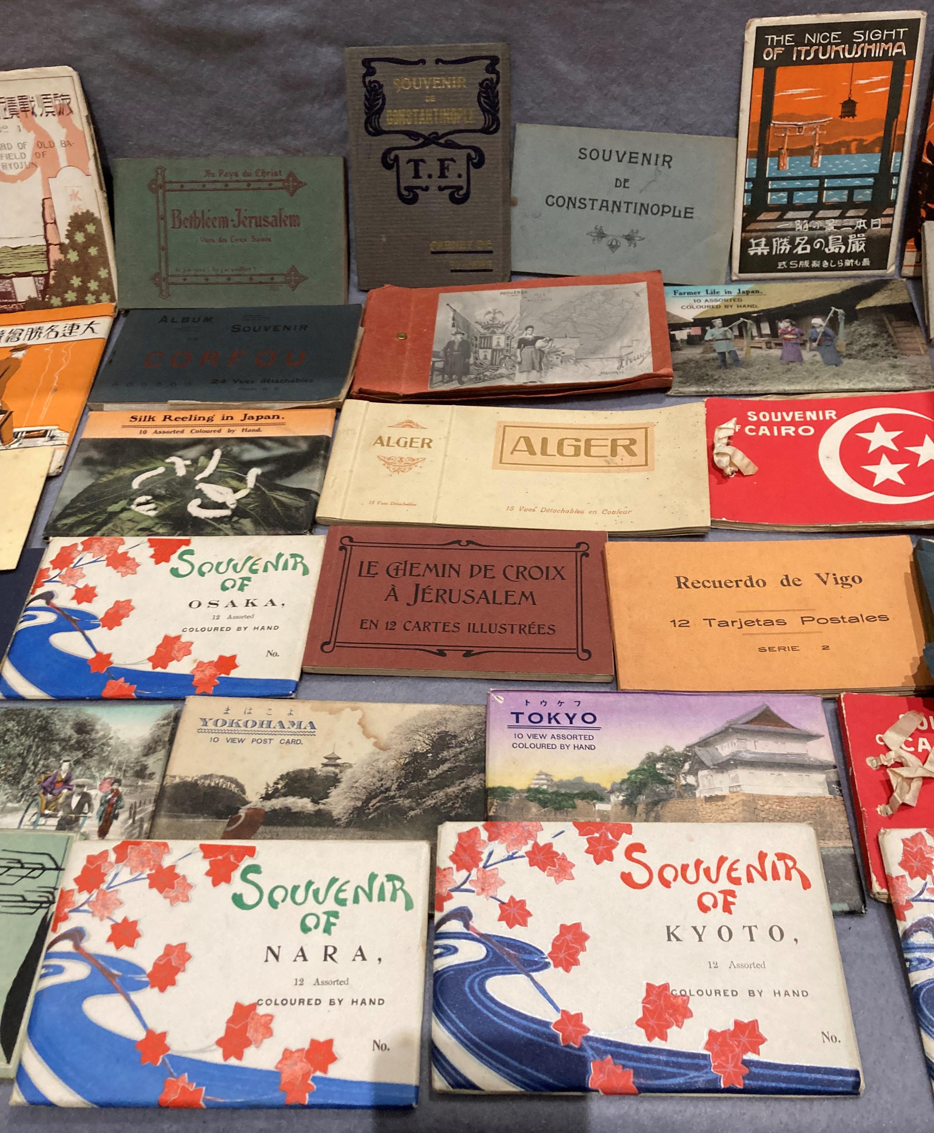 Contents to tray - 38 souvenir postcard albums including Corfu, Constantinople, Port Said, Cairo, - Image 3 of 4