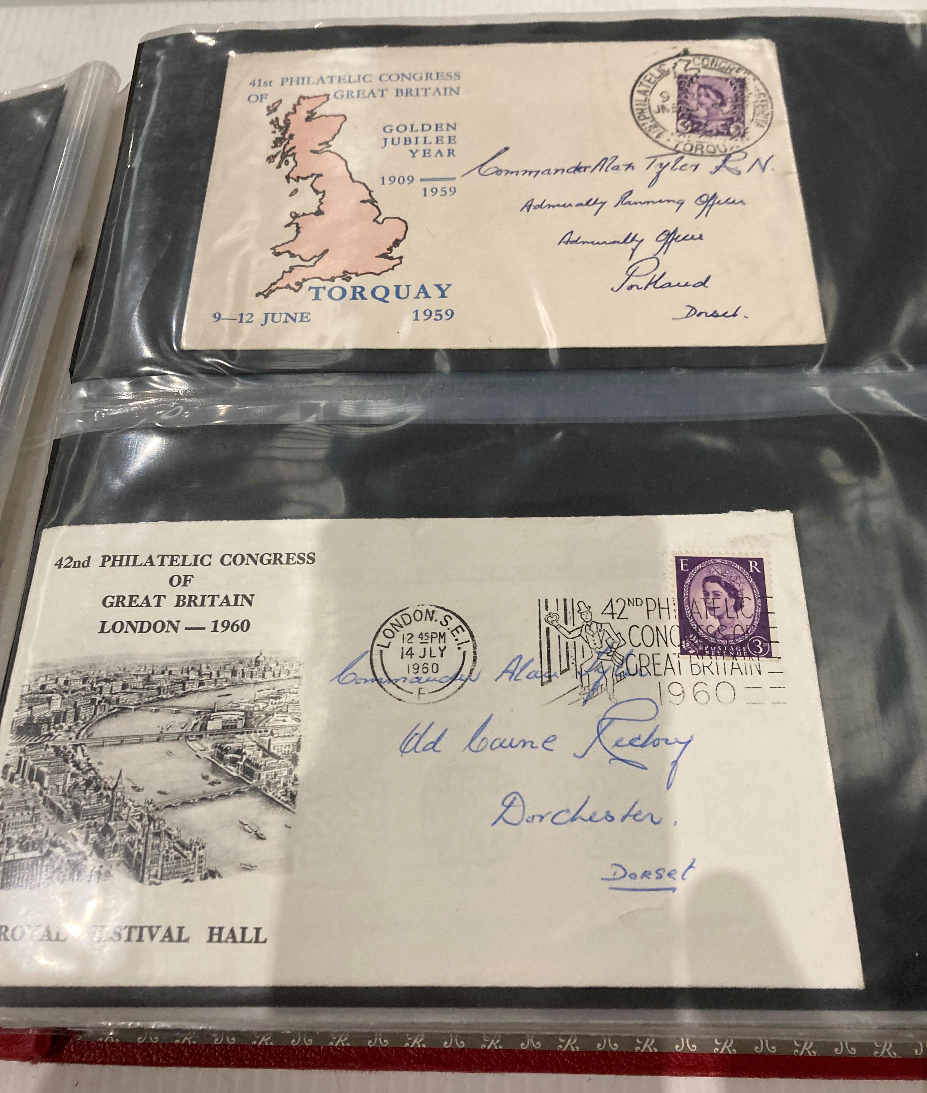 A red lever arch album containing mainly 165 Post Office First Day covers and franked envelopes - Image 2 of 9