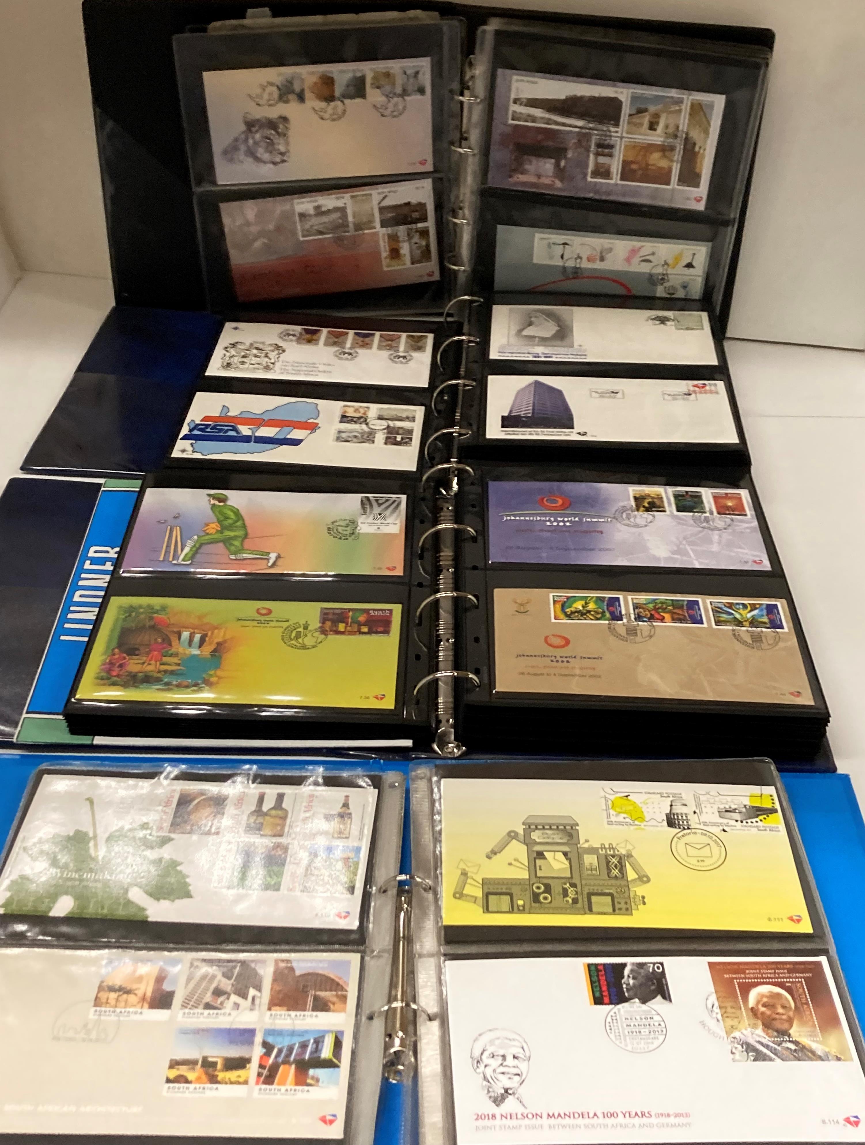 Seven vinyl albums featuring approximately 530 South African First Day Covers and other stamped - Image 2 of 7