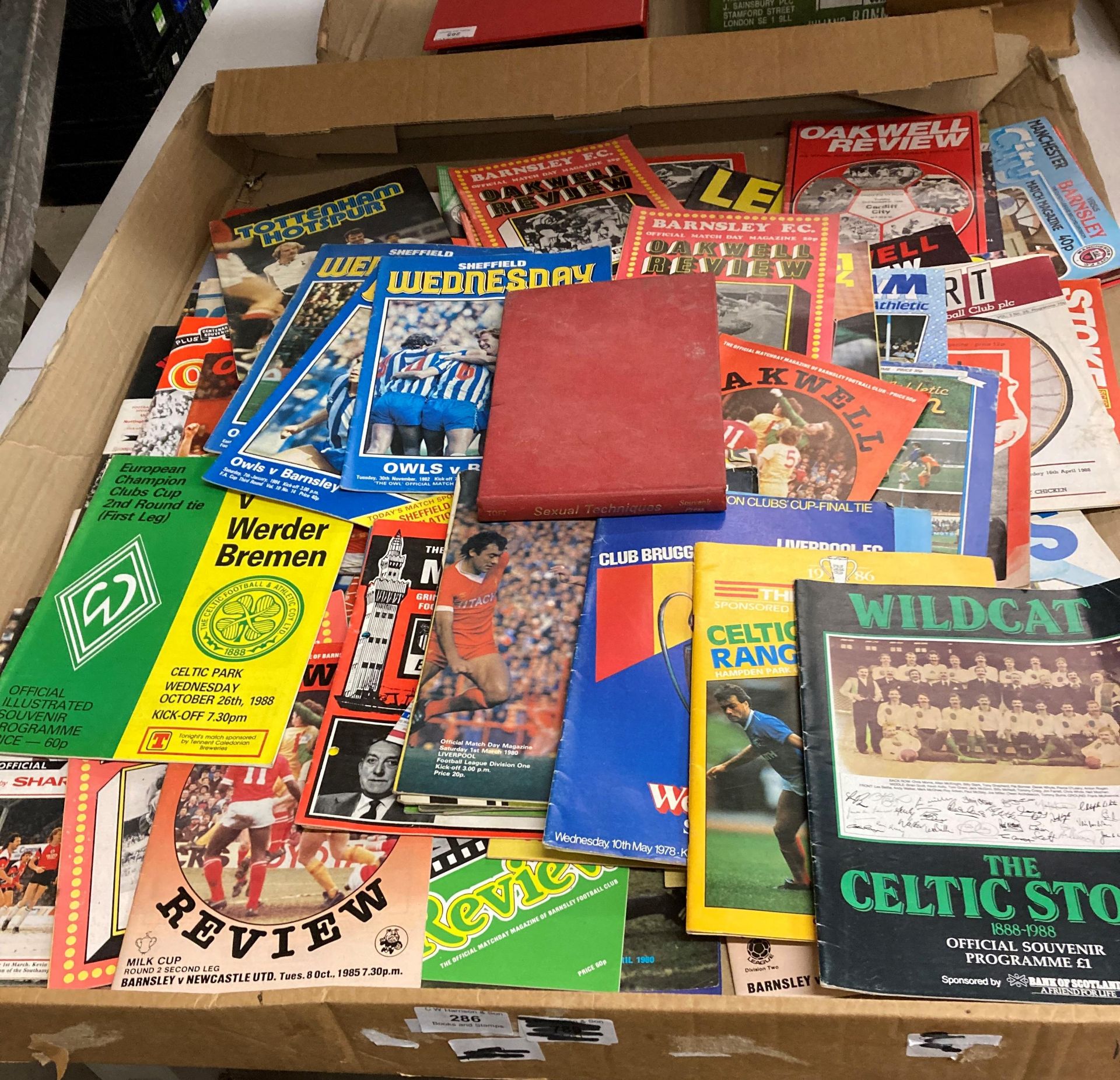 Contents to tray - approximately 90 Football League and Scottish Football League programmes circa