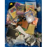 Contents to tray - Pokémon related items including Pokémon card game, game tokens,