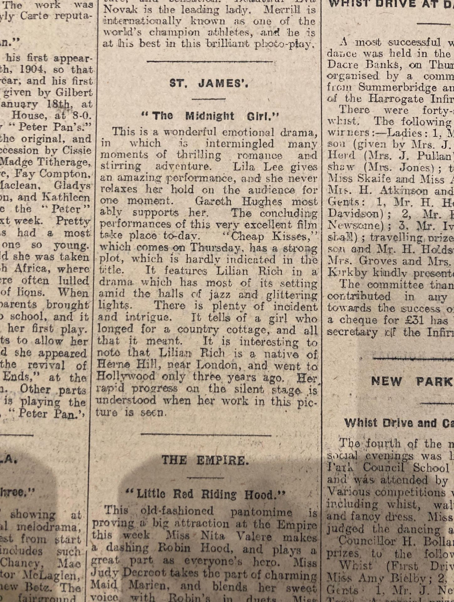 The Harrogate Herald and Weekly List of Visitors No 45 vol LXII - Wed Jan 6th 1926 to Dec 29th - - Image 6 of 9