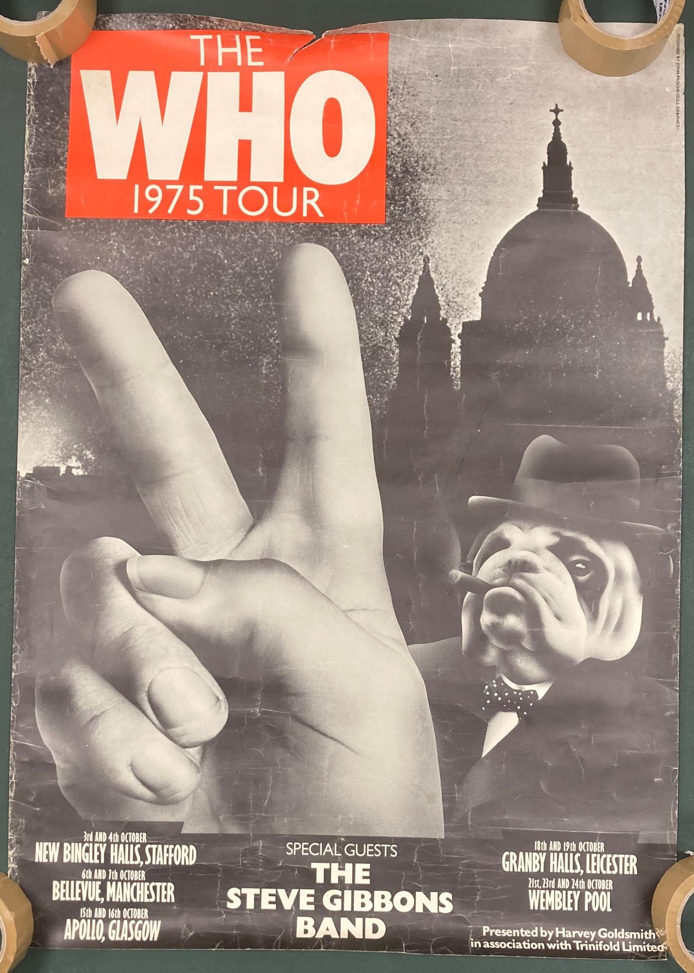 The Who 1975 tour poster 83cm x 59cm - with tears - Image 2 of 2