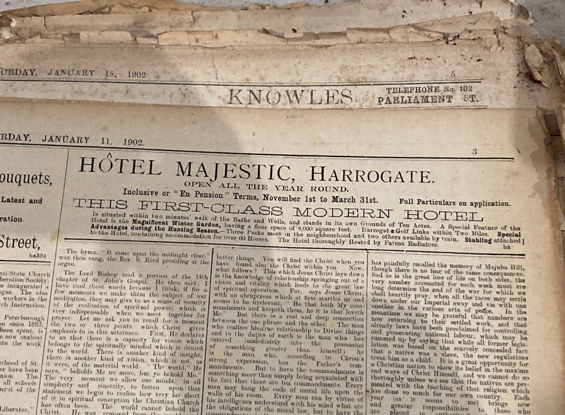 The Harrogate Advertiser and List of Visitors 66th Year of Publication - Sat Jan 4th 1902 - price - Image 5 of 11