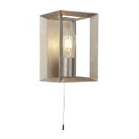 BRUSHED SILVER GOLD WALL LIGHT, 23.5CM HIGH, 60W.