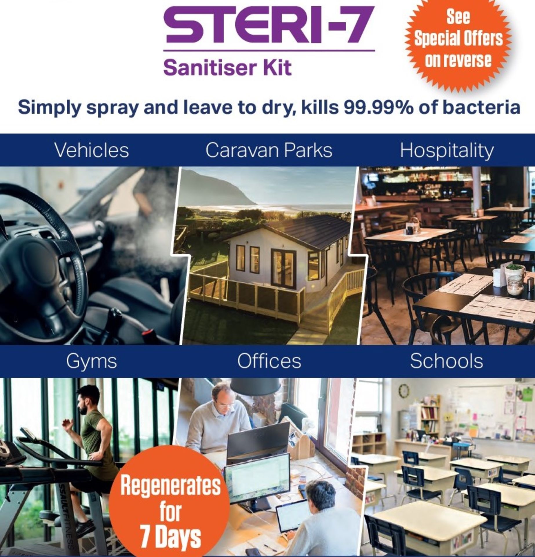 40 x Steri-7 5L Bottles of Xtra High Level Surface Disinfectant Cleaner - Ready to Use (10 outer - Image 6 of 12