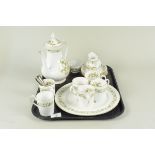 A Royal Albert six setting coffee set with cake plate and six EPNS coffee spoons