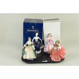 Two boxed Royal Doulton figurines, 'Helen' HN 3601 gold signature to base,