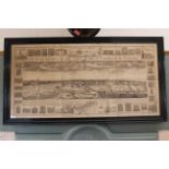 A framed late 18th Century print of 'The West Prospect of the Town of Gt Yarmouth in Norfolk',