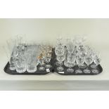 Various cut glass wine, sherry,