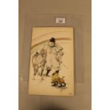 A part series of nine early 20th Century prints with circus themed by Toulouse-Lautrec,