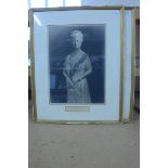 A pair of framed signed photo portraits of King George V and Queen Mary 1935