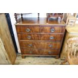 A mid 19th Century mahogany chest of five drawers with later added plate handles