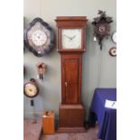 An early 19th Century and later, oak and mahogany cross banded, 30 hour longcase clock,