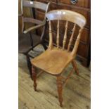 A late Victorian birch and elm chair