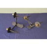 A pair of 20th Century wrought iron electrical two light wall sconces,