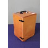 A 20th Century microscope fitted case with carry handle (empty),