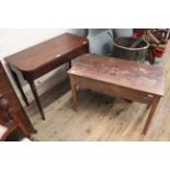 An early 19th Century mahogany tea table and a converted mahogany low side table