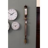 A mahogany and lacquered brass Fortin type stick barometer, Burkes & Jones Bristol No.