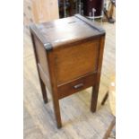 A 1940's oak sewing box stand