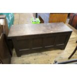 A late 18th Century oak coffer with repairs (as found)