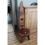 An unusual drift wood high back chair