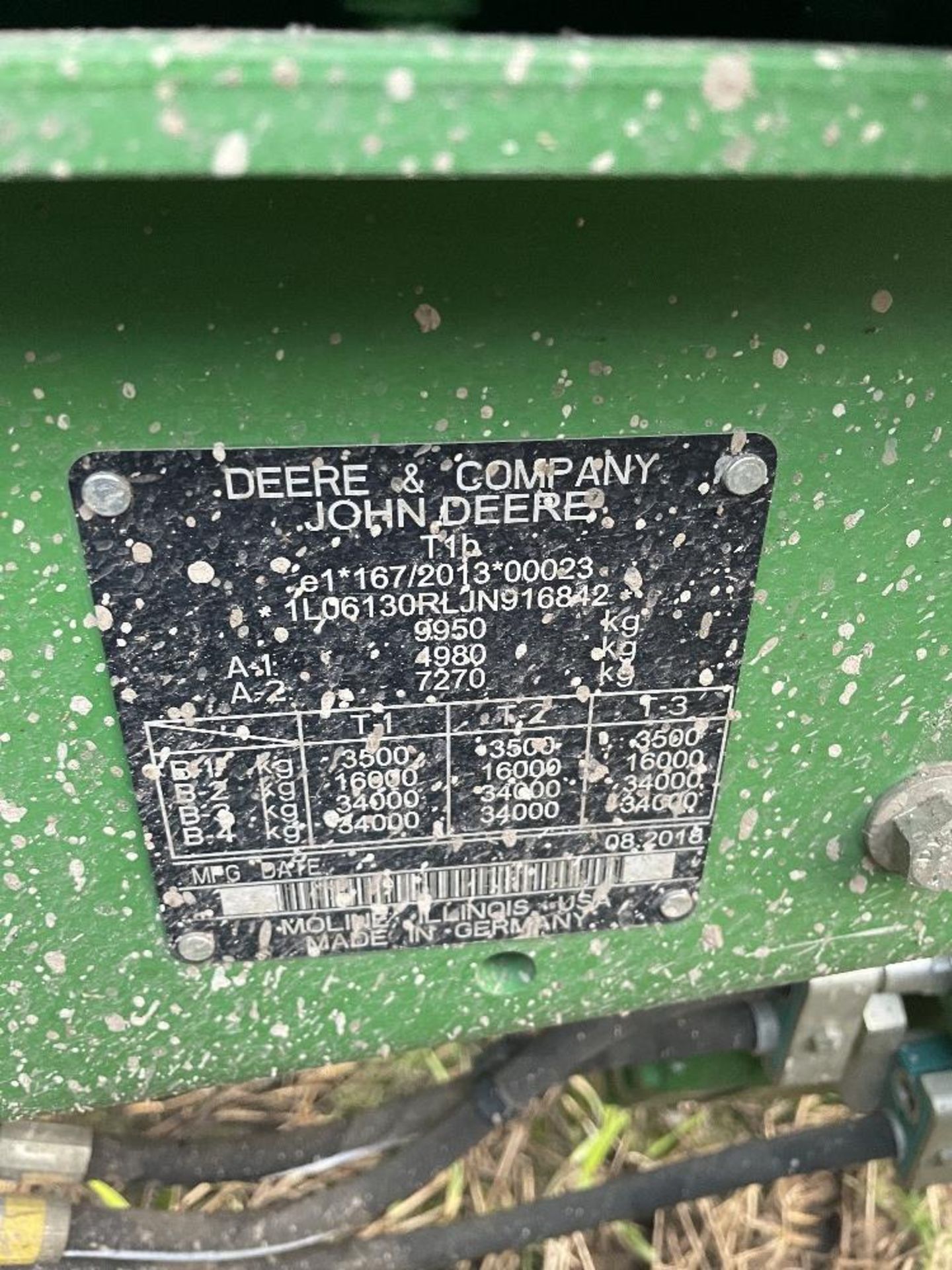 2018 John Deere 6130R 4wd Tractor, approx 1080 hours, Reg No. - Image 10 of 20