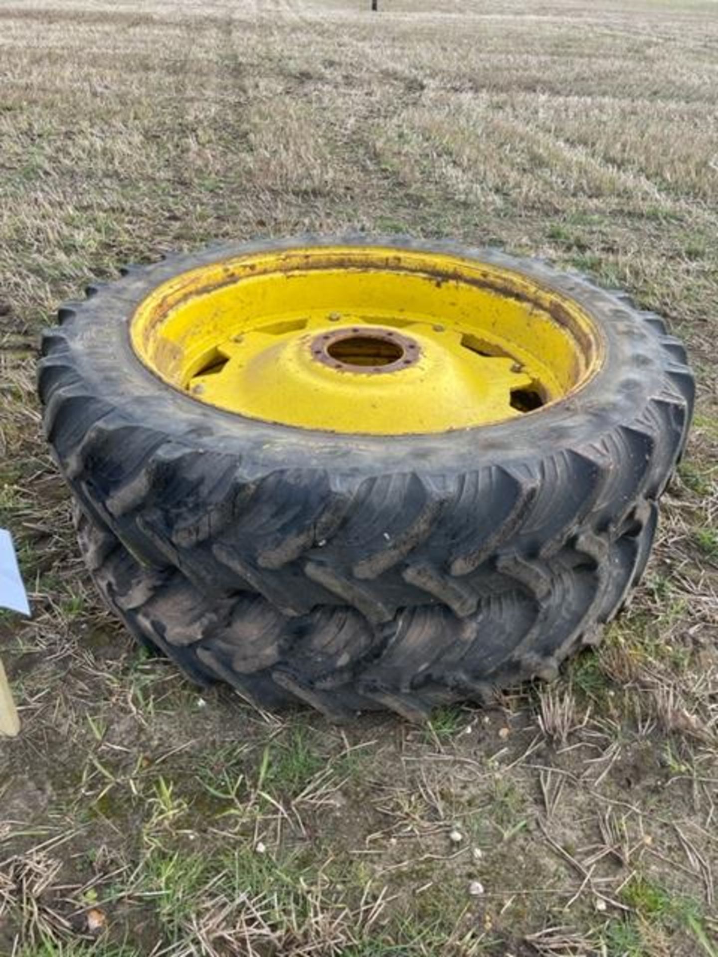 Pair of row crops wheels 340/85/R48 13.6 x 48. No VAT on this lot.