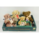 Four Merrythought Teddy bears including a mohair,
