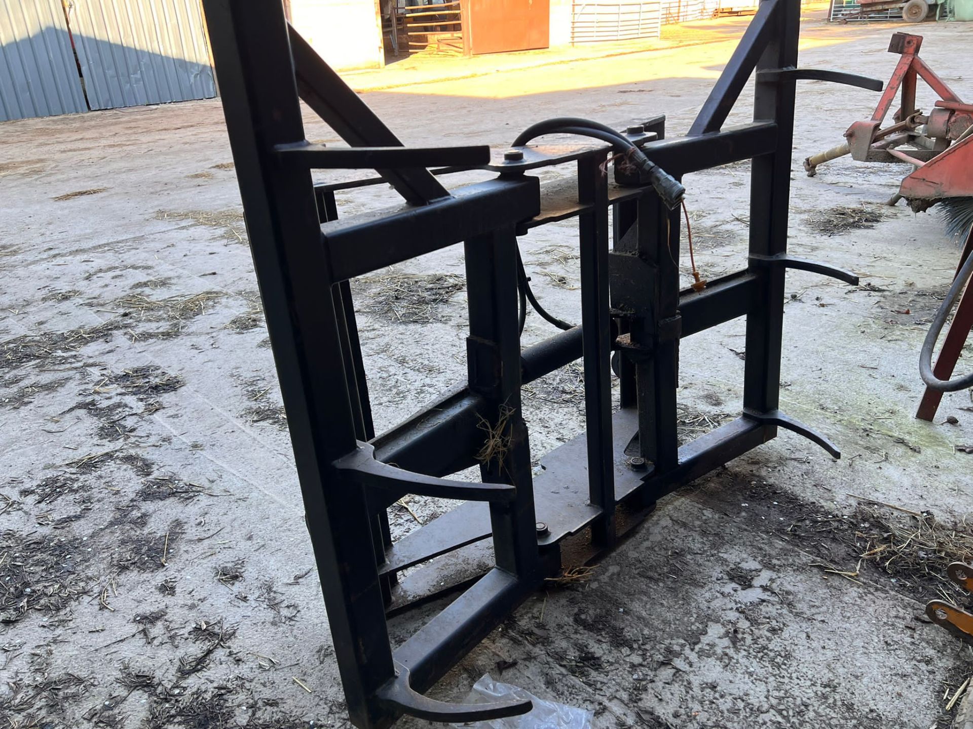 Cherry Products round bale stacker, 2 a time, pin and come brackets.