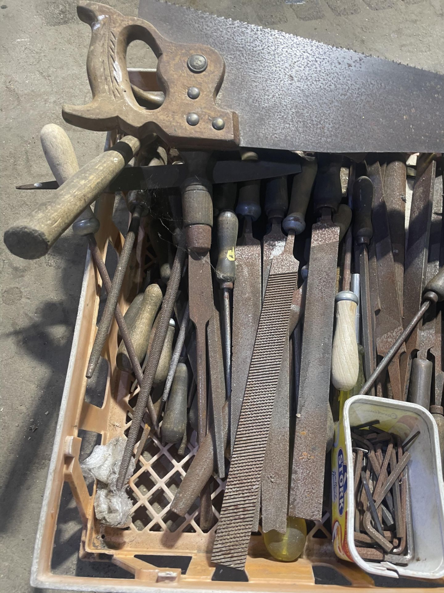 Qty od Files, saws, plyers, hammers and various tools. Stored near Rushall, Diss. - Image 3 of 4