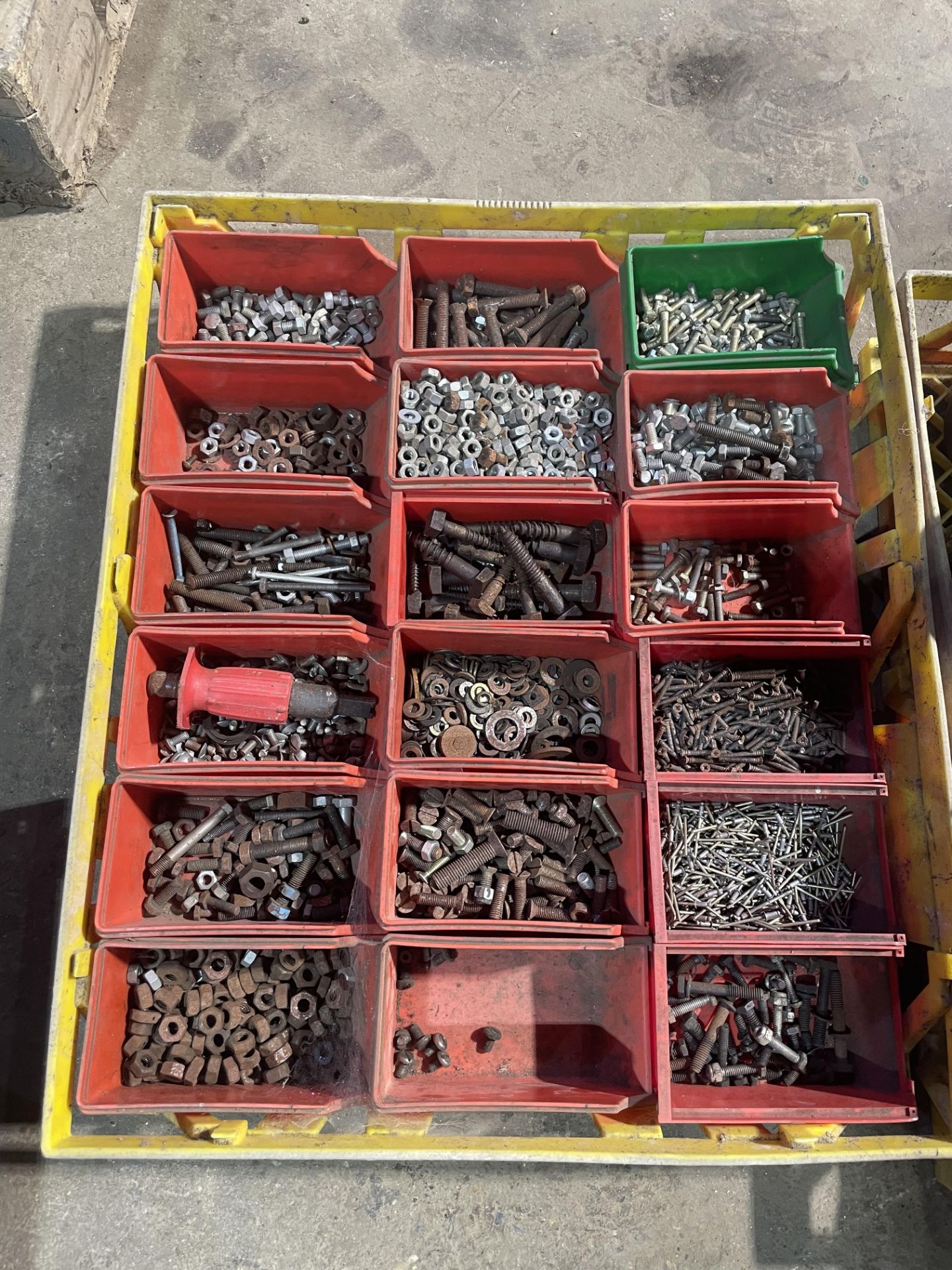 4 x boxes of nuts and bolts, fixings etc. Stored near Rushall, Diss. No VAT on this lot. - Image 4 of 5