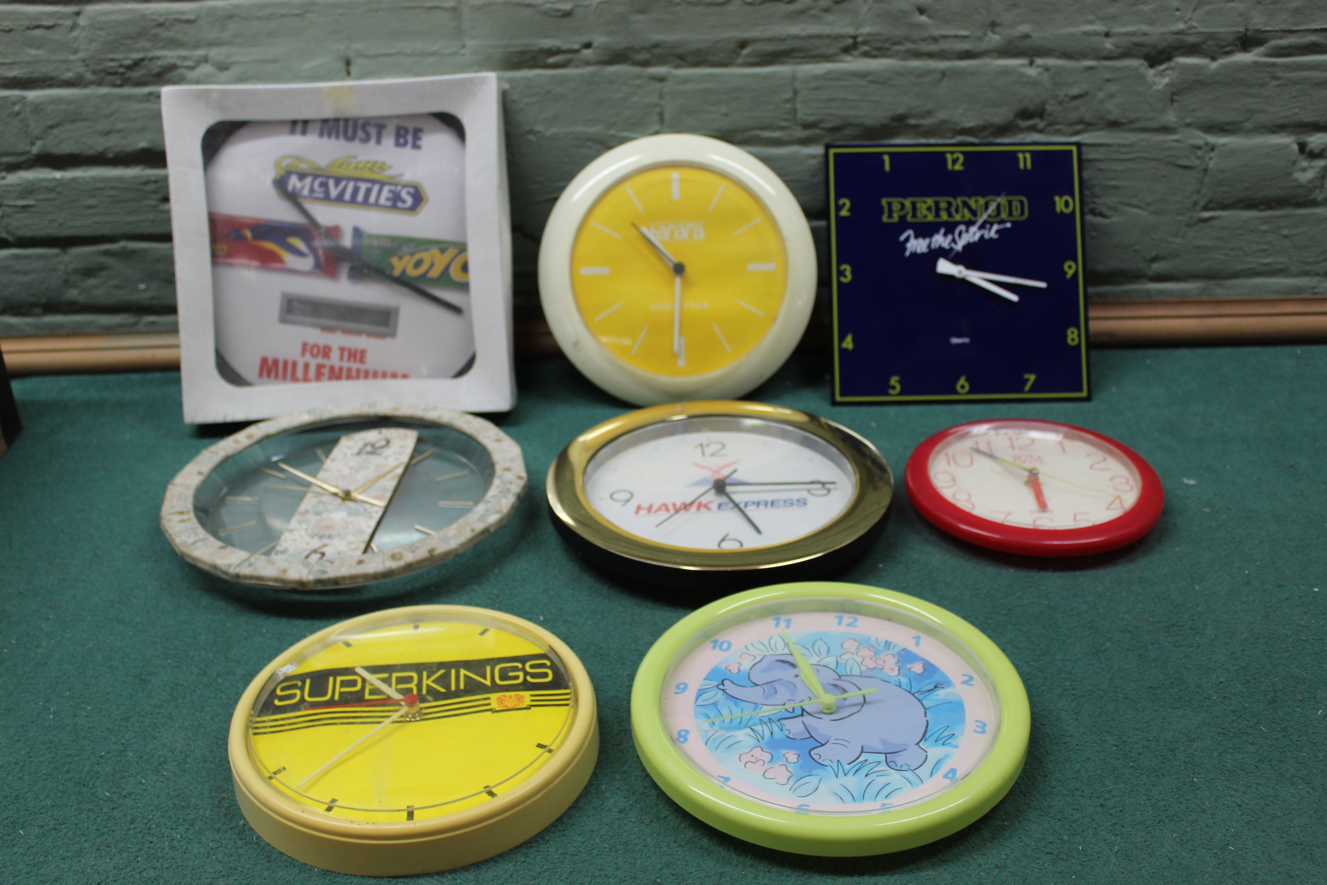 Two boxes of approx twenty four wall clocks, - Image 3 of 3