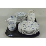 A Royal Copenhagen teapot, five saucers,