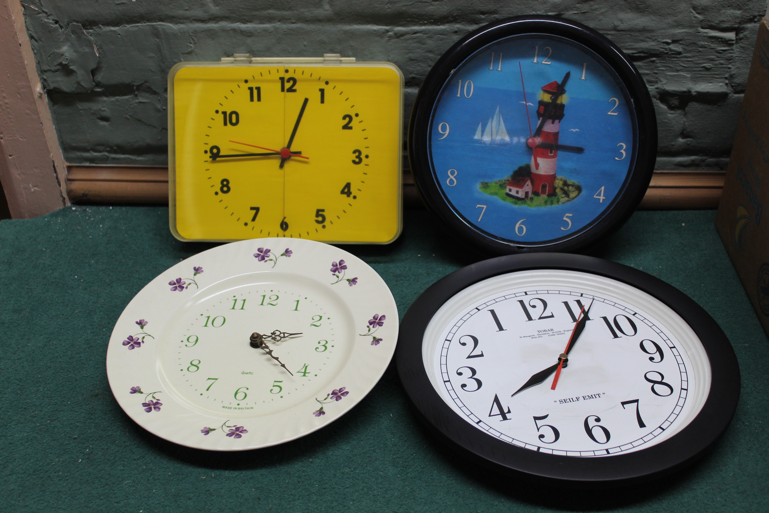 Two boxes of approx twenty four wall clocks, - Image 2 of 3