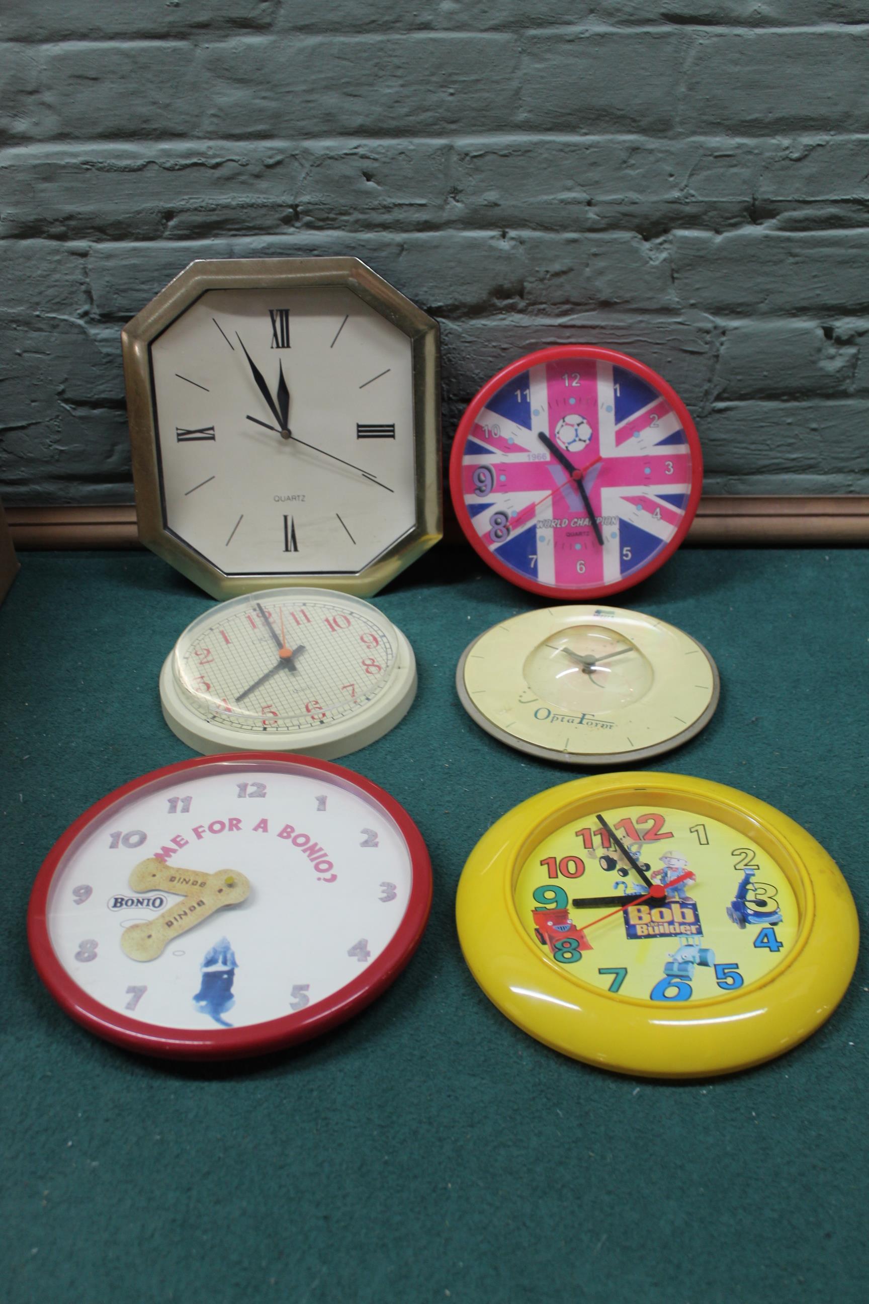 Two boxes of approx twenty four wall clocks, - Image 3 of 3