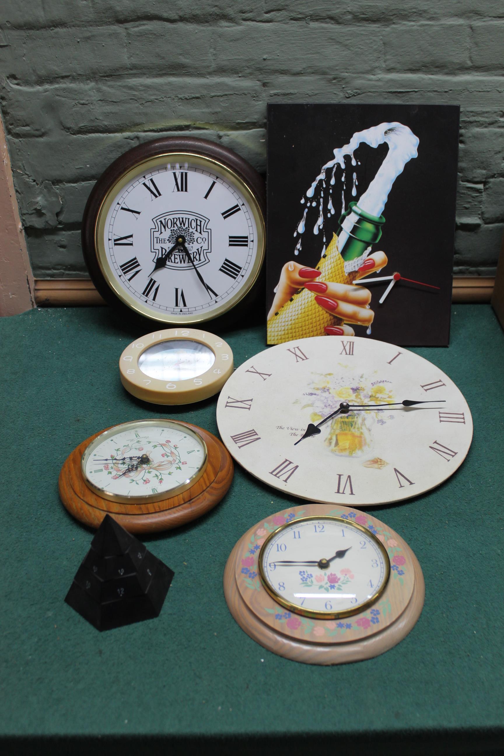 Two boxes of approx twenty four wall clocks, - Image 2 of 3