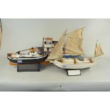 Three scratch built model boats with history,