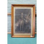 A 19th Century framed portrait print of Nelson in a swept maple frame,