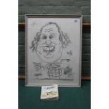 A framed print of Bill Price 48 x 63cm plus a signed book 'So You Want a Boozer' by Bill Price 1986