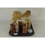 Mixed stoneware containers and bottles (some with chips)